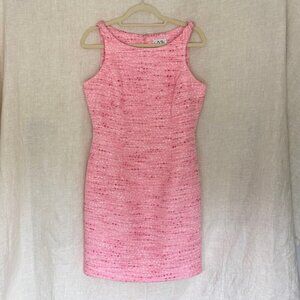 CMV by Carmen Marc Valvo Pink Sleeveless Sheath Dress, Size 8